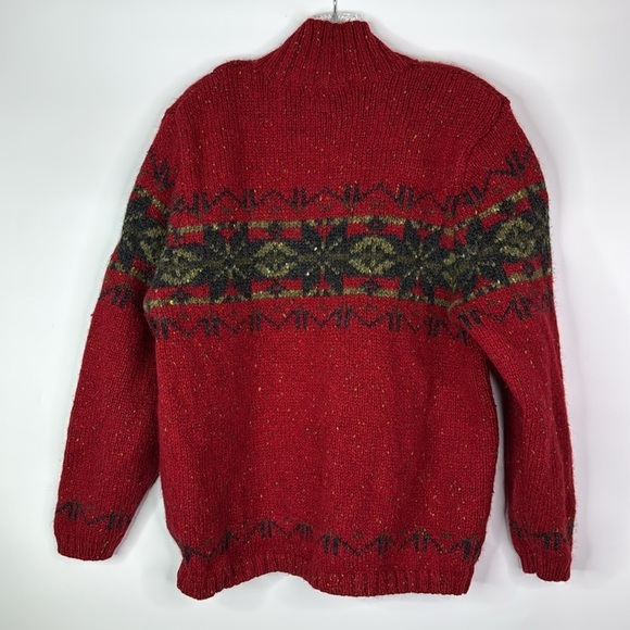 Vintage Eddie Bauer Wool Snowflake Full Zip Sweater Size XL - Picture 4 of 8